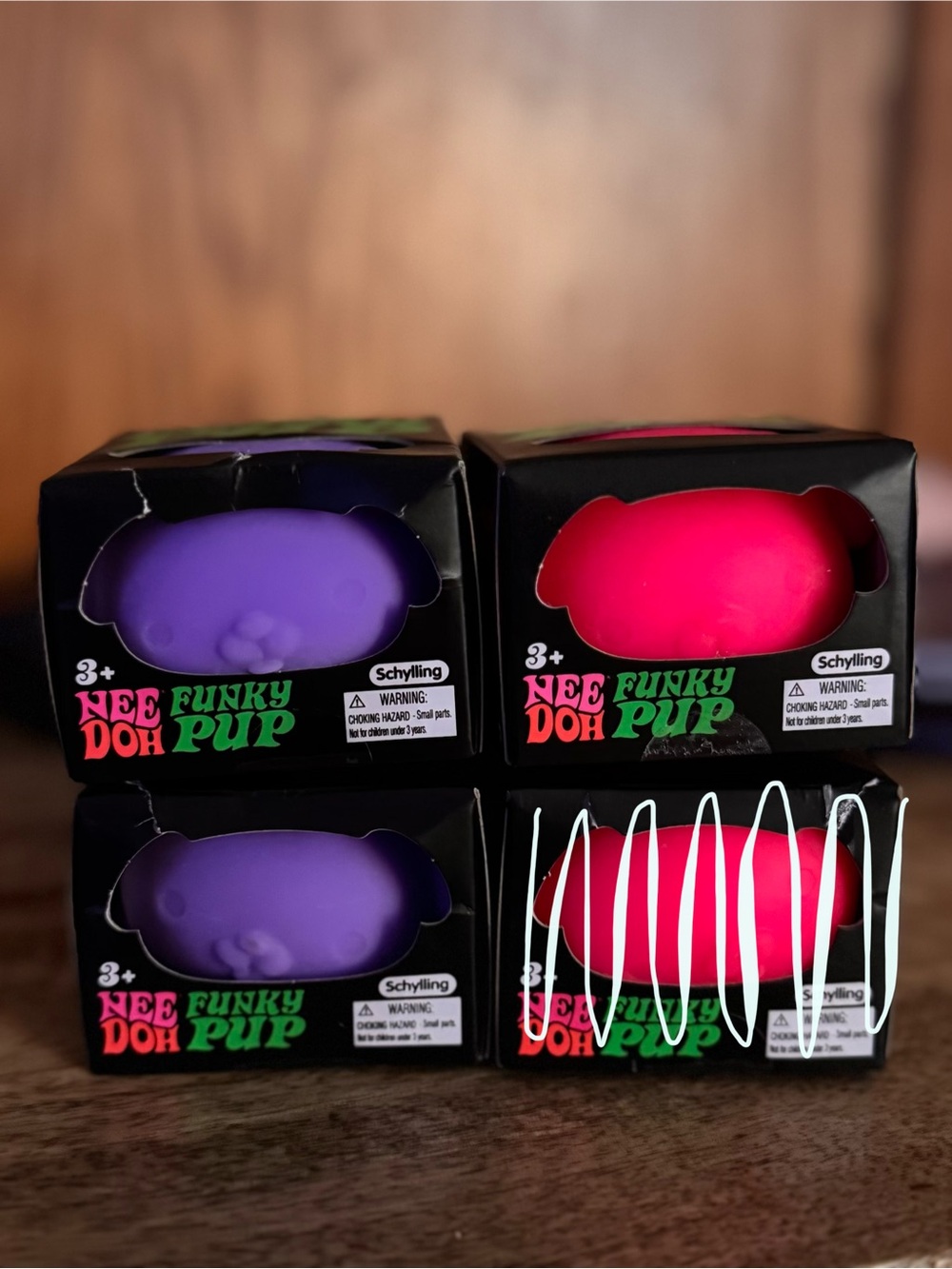 NeeDoh Funky Pup Squishy Toy - Purple & Hot Pink PRICE EACH (1)